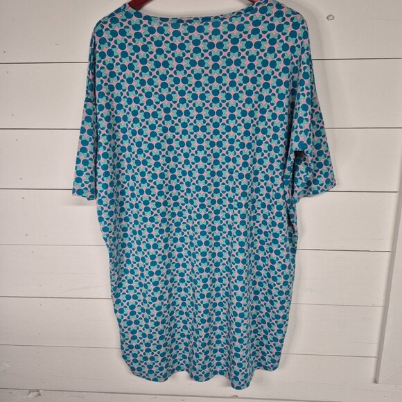Disney LulaRoe Irma Womens L Minnie Print Blue & Pink Short Sleeve High-Low Hem - Picture 6 of 6